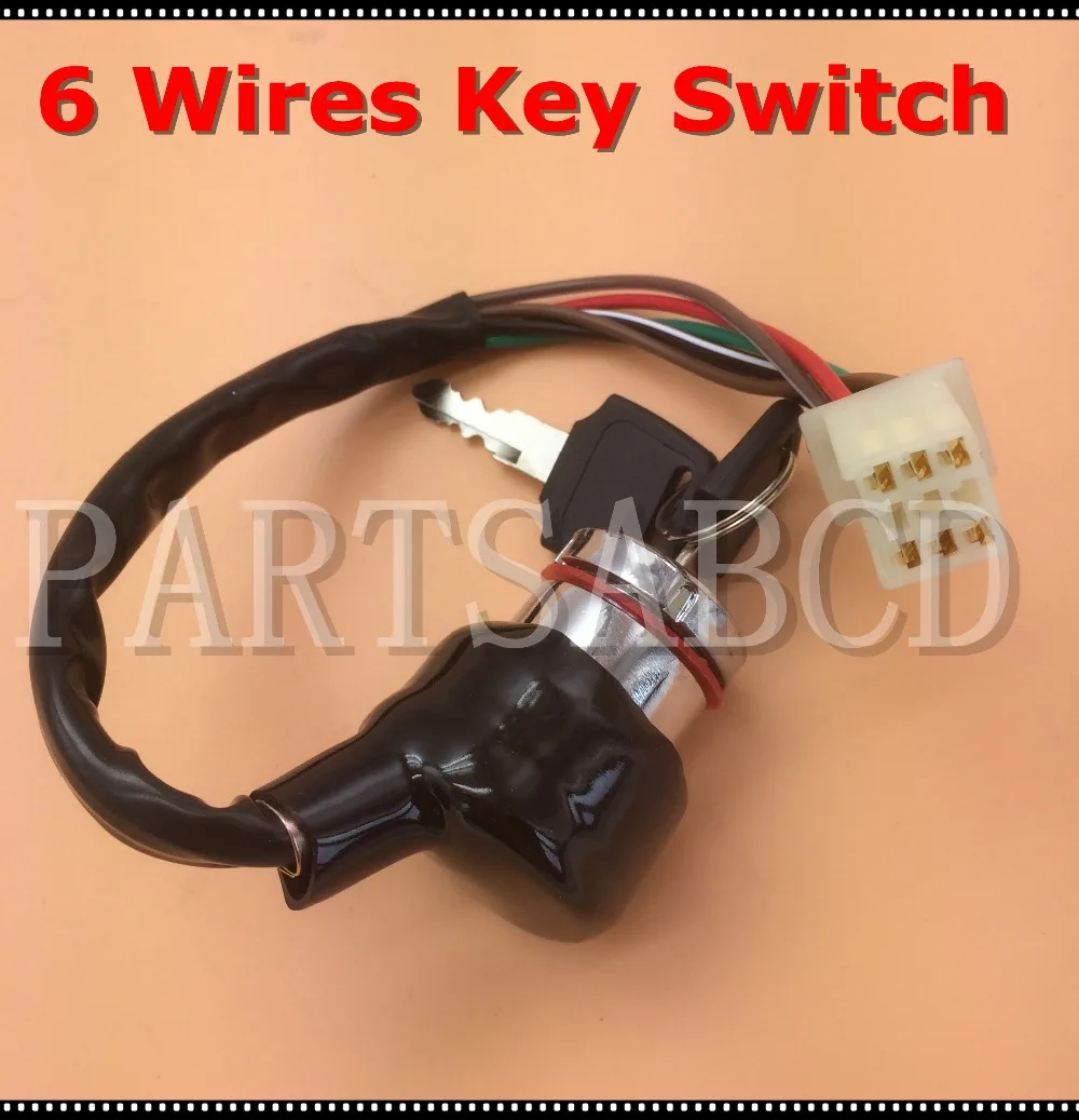 6 wires Ignition key switch 50cc 110cc 125cc 150cc 250cc go kart ATV Quad