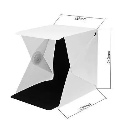 NEW TYPE Mini Folding Studio Diffuse Soft Box With LED Light Black White Background Photo Studio Accessories photo studio box