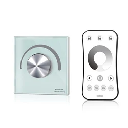 Skydance New Led Strip Dimmer Wall Rotary Panel T1-K 12V 24V Dimmable Single Color String Dim Switch And R6-1 RF Wireless Remote