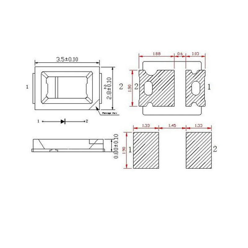 Gamma completa di Chip LED 2835 3V 120mA 400-780nm Speciale Di LED Coltiva La Luce 100 Pz/lotto Raccomandata Posta di Aria