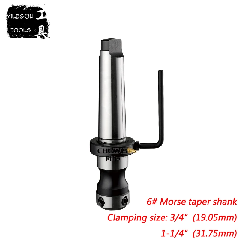 

6# Morse Taper Shank Clamping Size 3/4", 1-1/4" Arbor With Morse Taper, Clamping With Screws For Magnetic Drill, Interal cooling