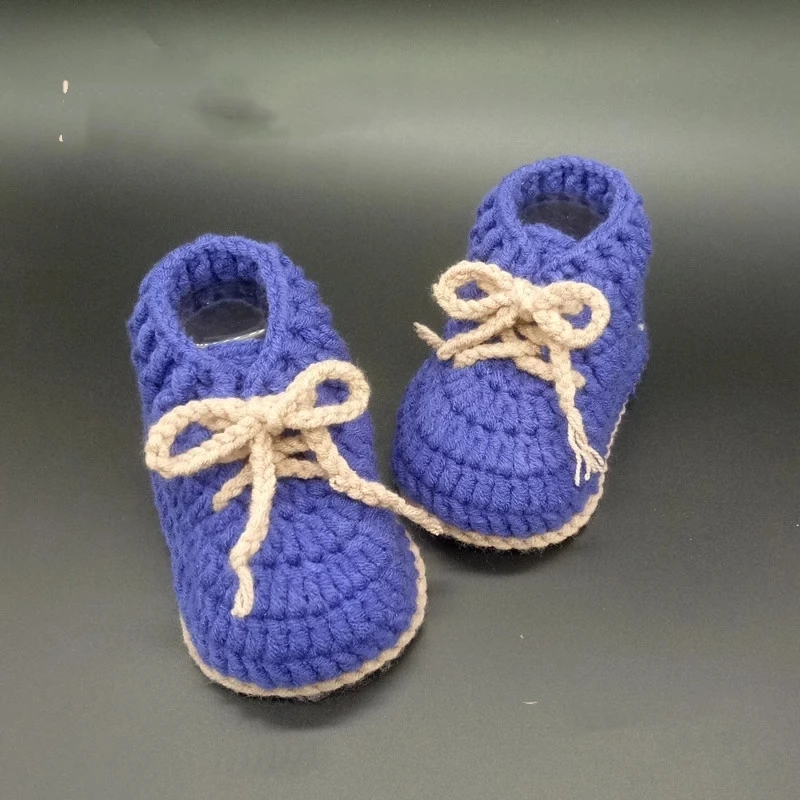 Sapatos de bebê de malha neonatal, tira de jardim de alta ajuda para bebês com fio de algodão