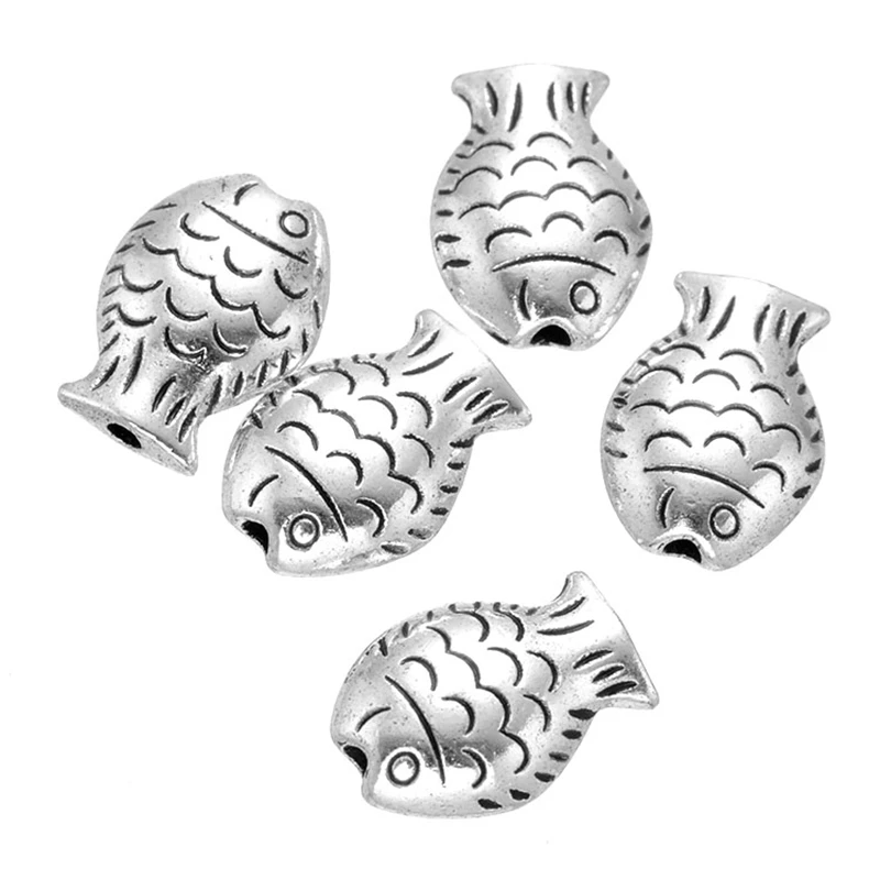 30pcs/lot Wholesale 8mm Metal Beads Antique Silver Color Charm Beads For Natural Stones Needlework Jewelry DIY Making