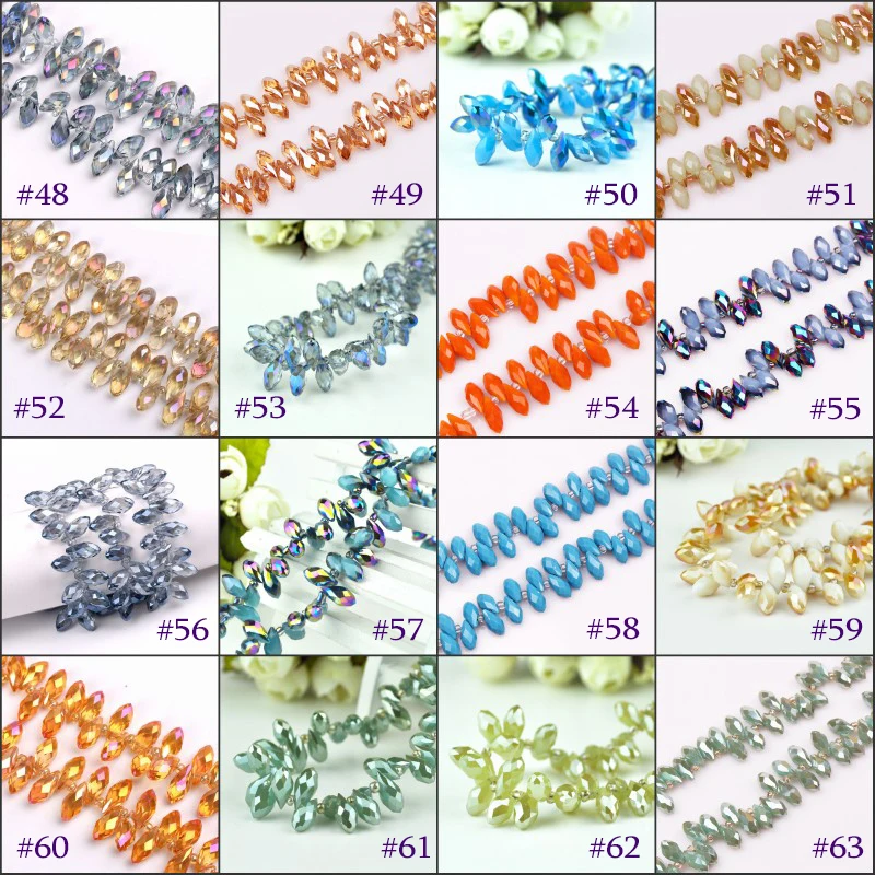 50Pcs/Lot Crystal Glass Beads 6x12mm Cute Teardrop Beads For Jewelry Making Briolette Loose Craft Bracelet DIY Beads Accessories