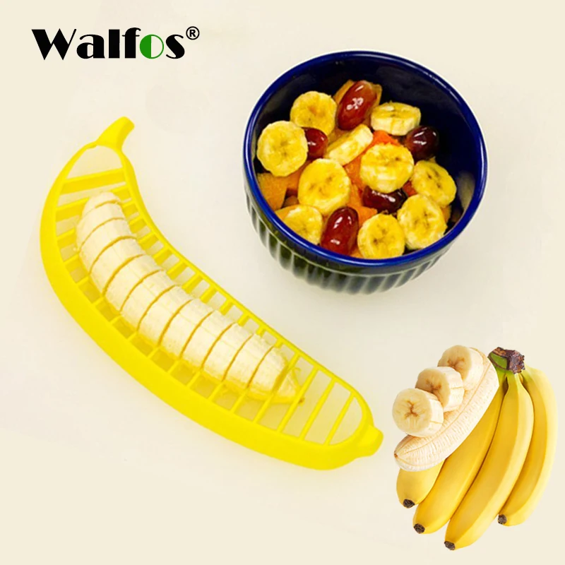 Kitchen Gadgets Plastic Banana Slicer Cutter Fruit Vegetable Tools Salad Maker Cooking Tools