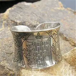 R121 Tibetan Mantras KALACHAKRA Amulet Rings for Man Open Size