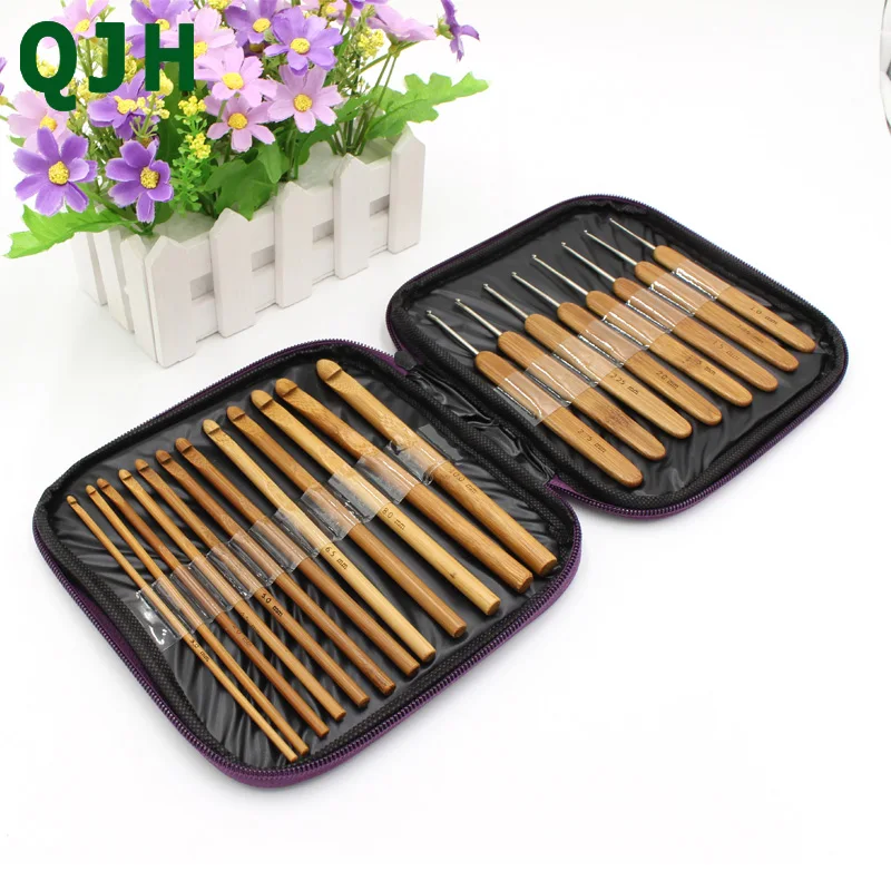 New 20pcs Aluminum Plastic Handle Knitting Needle Set Hook Crochet Weave Yarn DIY Sewing Crafts Needlework Tool Sets