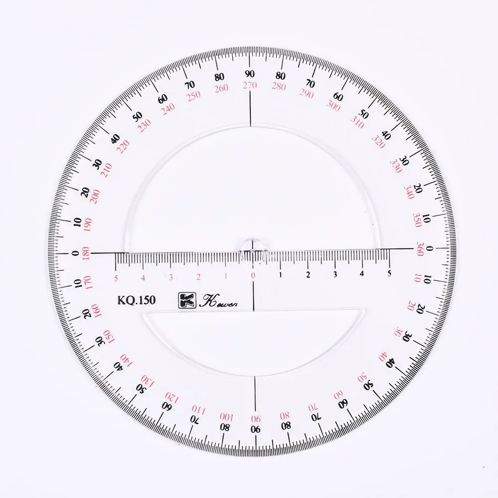 15CM / 6INCH Double Scale 360 Degree Circular Protractor