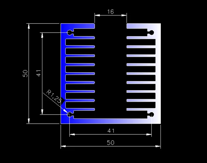 Fast Free Ship side face air-cooled aluminum radiator 50*50*100mm electronic components new aluminum fin type radiator aluminum