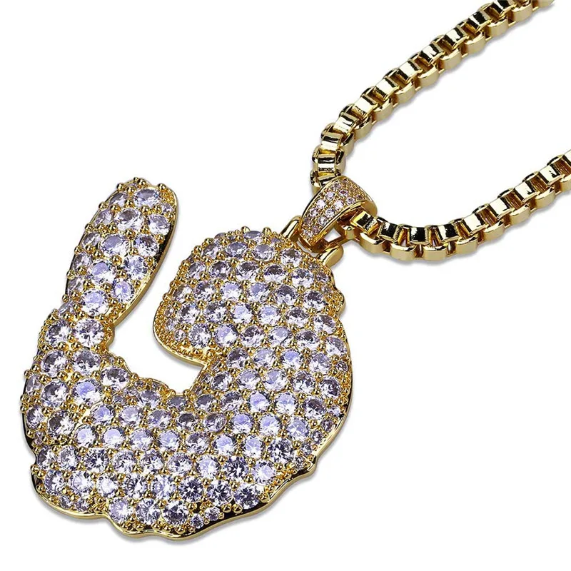 OMYFUN Factory Price Fish Pendant Necklace Gold Filled Anima Charm Hip Hop Bling CZdiamond Iced Pave Pendants & Necklaces Bijoux