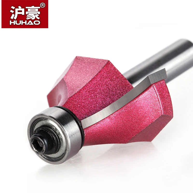 Huhao 1 Pcs 8 Mm Schacht Ronde-Over Router Bits Voor Hout Houtbewerking Tool Frees Met Lager Frees hoek Ronde Over Bit