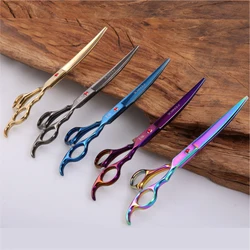 Fenice Curved Grooming Scissors 7.0 inch Up Curved Scissors for Dogs Pet Shears