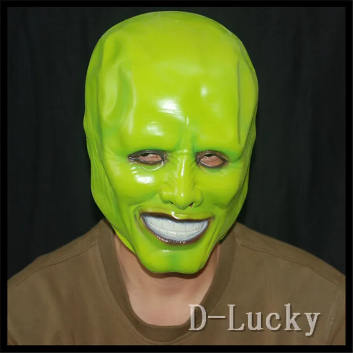 Free shipping Halloween Party Cosplay Latex Classic Movie Adult The Mask Jim Carrey Mask Cosplay Helmet Green Movies Face Mask