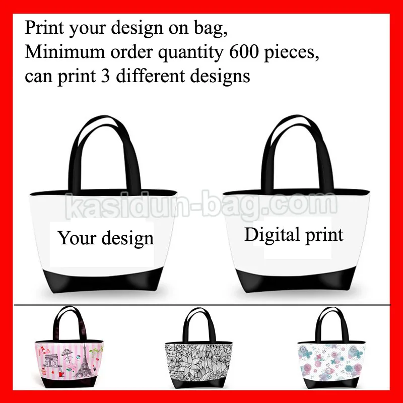 (600 pcs/lot) Customized PU gift tote bag with logo printed