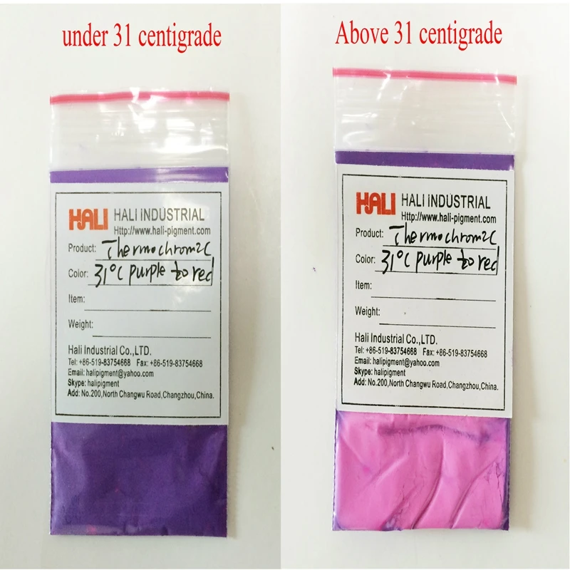 Sell color to color thermochromic pigment heat sensitive pigment 31C purple to red 1 lot=10gram