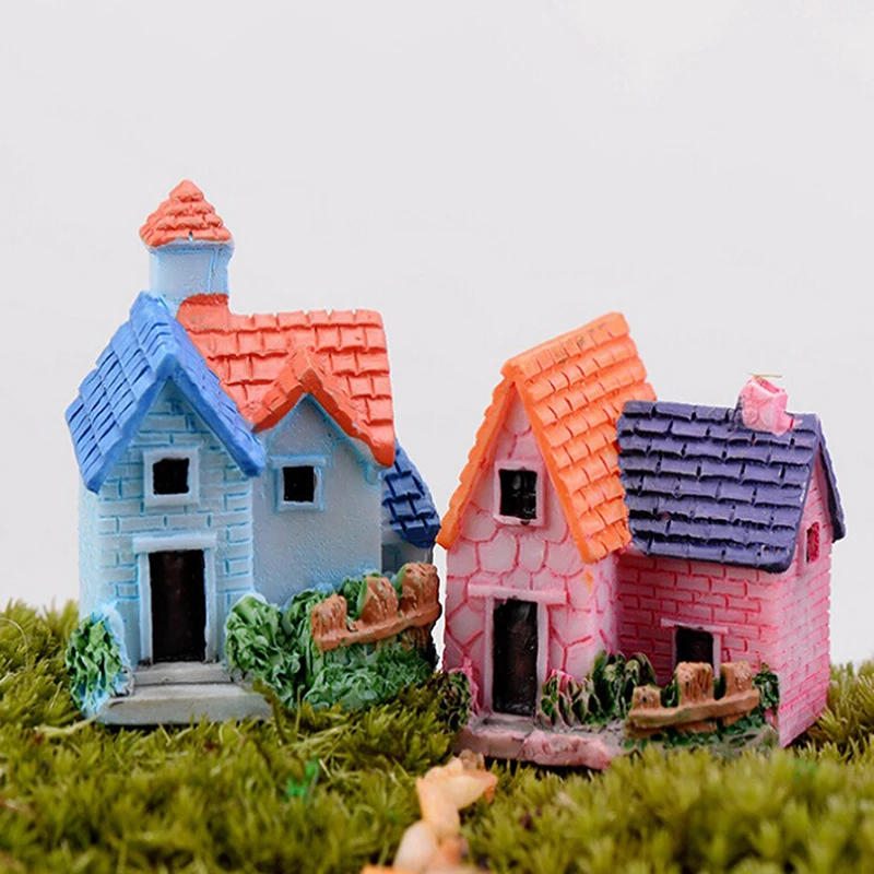 1 Pcs Random Color Miniature House Villa Woodland Fairy Figurines Castle Fairy Garden Miniatures Castles Terrarium Garden