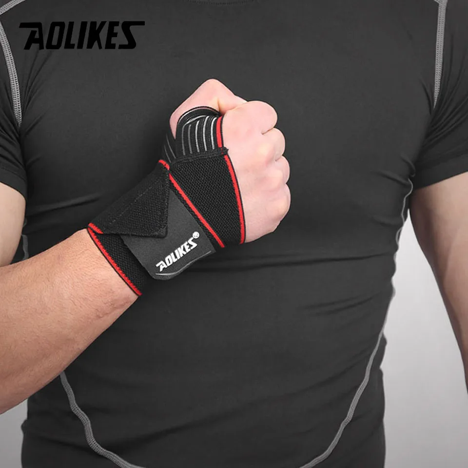 AOLIKES 1 Pair Crossfit Fitness Wrist Wraps Straps Gym Gloves Weightlifting Sports Wristband Crossfit Wrist Bracer Support Hand