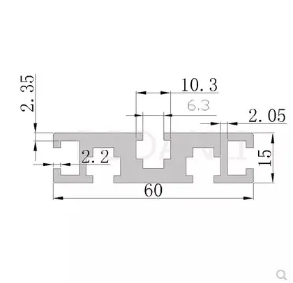 1560 aluminum extrusion profile wall thickness 2.2mm groove width 6mm length 500mm industrial aluminum profile workbench 1pcs