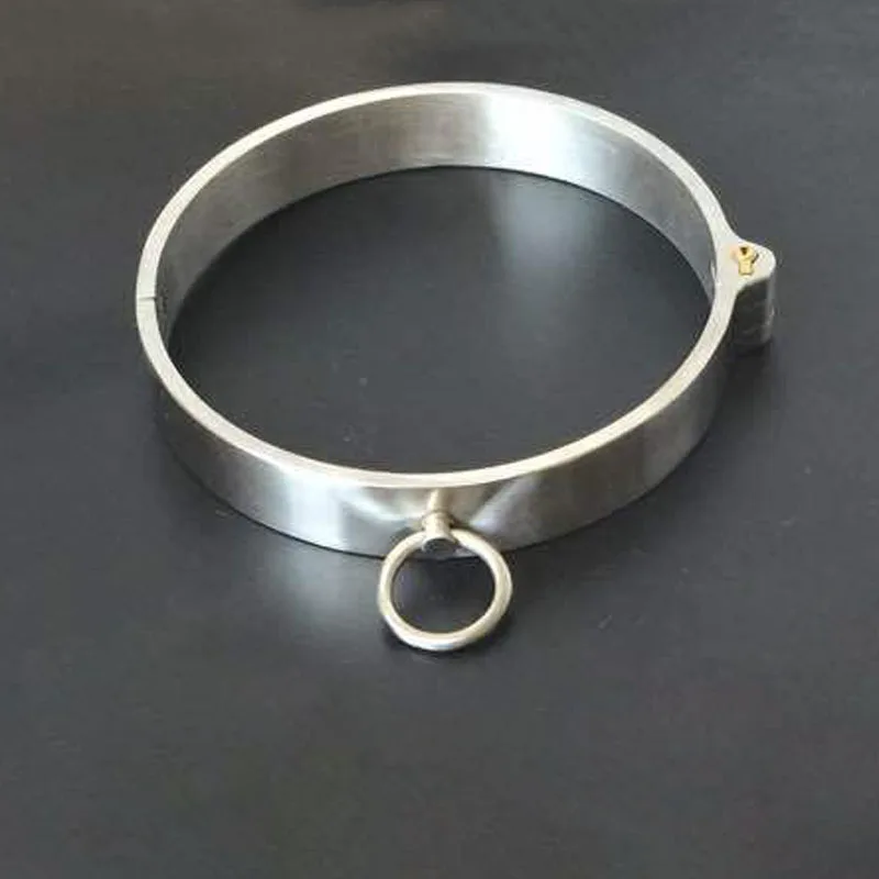 Exquisite Stealth Lock Metal Stainless Steel Neck Ring Posture Collar Necklet Restraint Bondage Adult Bdsm Sex Games Toy For Mal