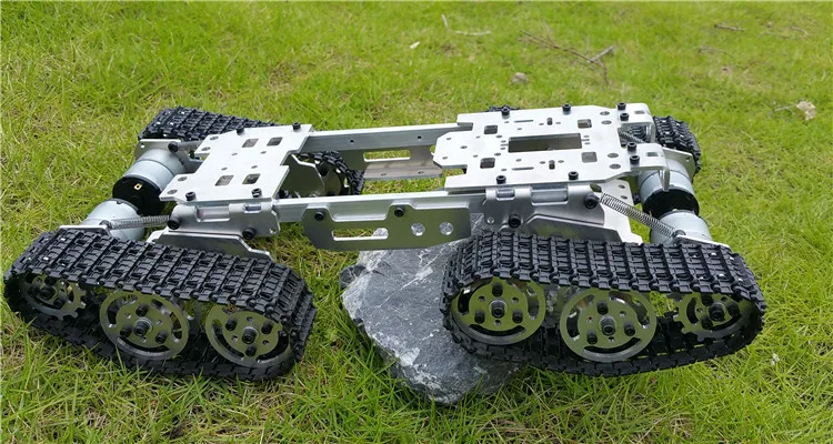 RC Metal Tracked Vehicle Track Obstacle-surmounting Tank Car Chassis Crawler 4WD Smart Tank Car Chassis Chain Caterpillar RC Toy