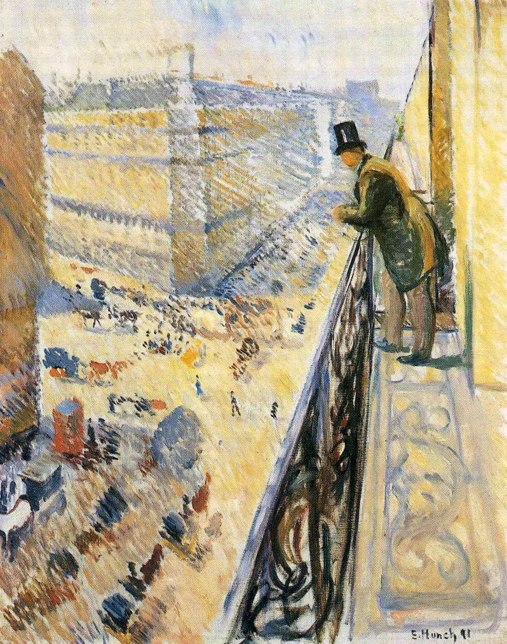 

Oil Painting Reproduction on Linen Canvas,street-lafayette-1891 by Edvard Munch,100% handmade,abstract oil painting