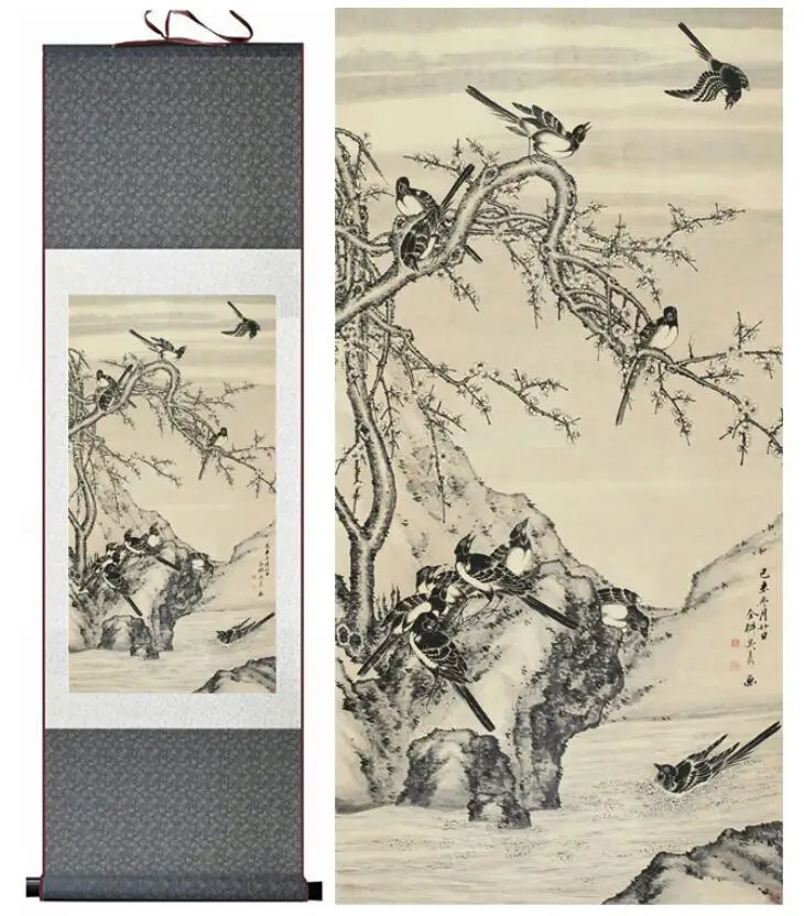 

Birds and flower Painting Home Office Decoration Chinese scroll painting birds paintingPrinted painting