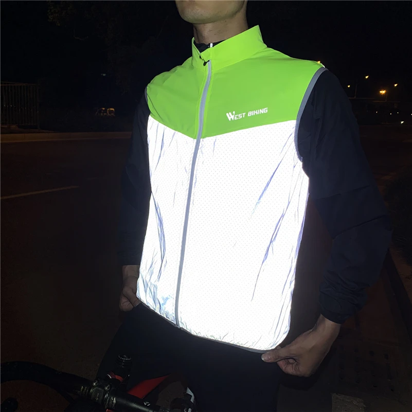 WEST BIKING Cycling Vest Windproof MTB Bike Bicycle Breathable Reflective Clothing Men Women Safety Sleeveless Cycling Jacket