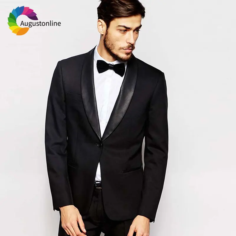 

Custom Made Black Men Suits Wedding Suits for Man Blazer Slim Fit Groom Tuxedo Shawl Lapel Jacket Pants 2Piece Costume Homme