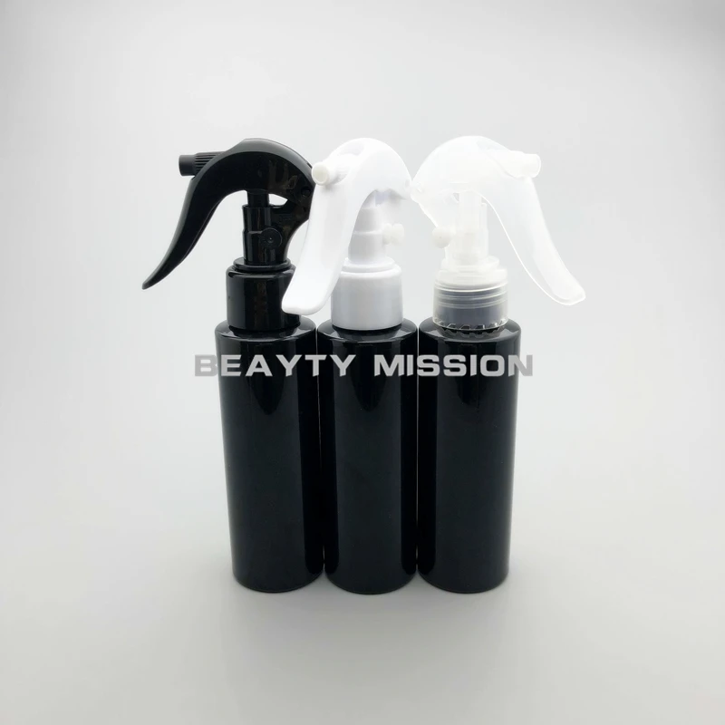 BEAUTY MISSION 48 Stück 100 ml schwarze kleine Maus Auslösespray Plastikflasche Desinfektionssprühflasche Pumpe, DIY Haarsprühflasche