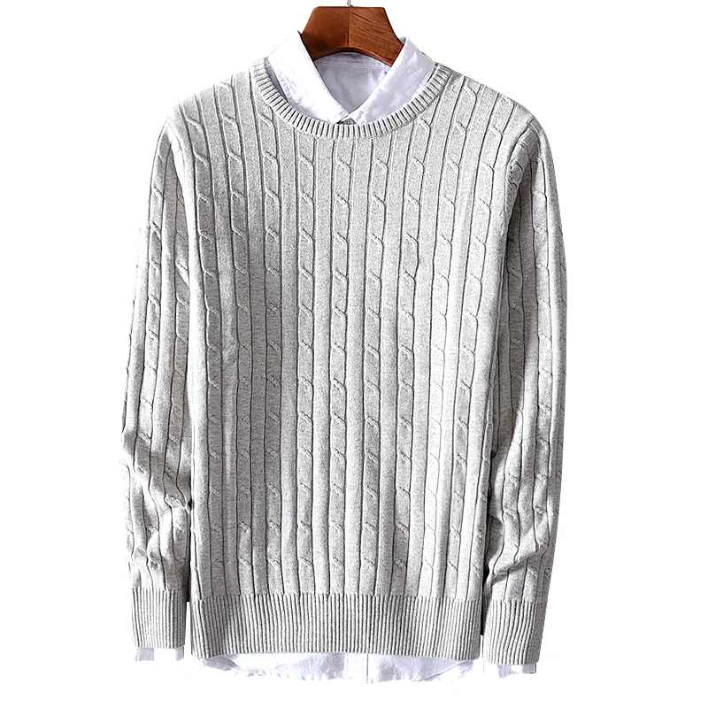 جديد إيطاليا نمط الخريف والشتاء سترة رجالي طويلة الأكمام جولة الرقبة القطن تويست المشارب سترة الذكور الأزياء ماجليون #6