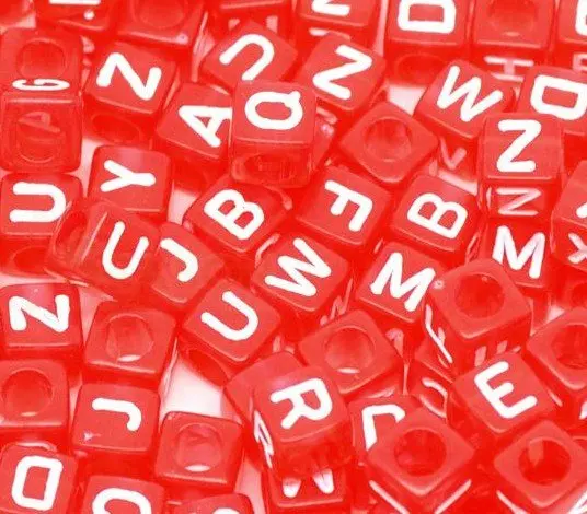 

2000pcs/lot Mixed Alphabet /Letter Acrylic Cube Beads 6x6mm Free Ship