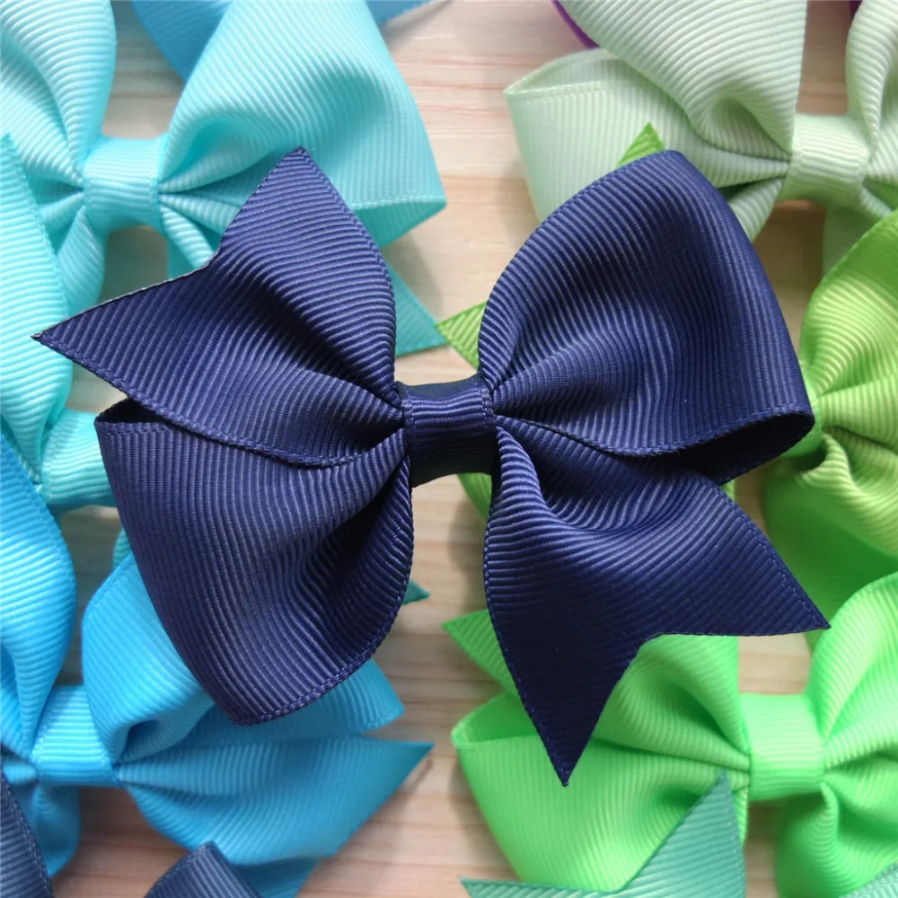 40 pcs 3.5 inches boutique hair bow Hair clips Kids Girls Hairgrips Grosgrain hair bow clips supply Wholesale HAIR ACCESSORIES