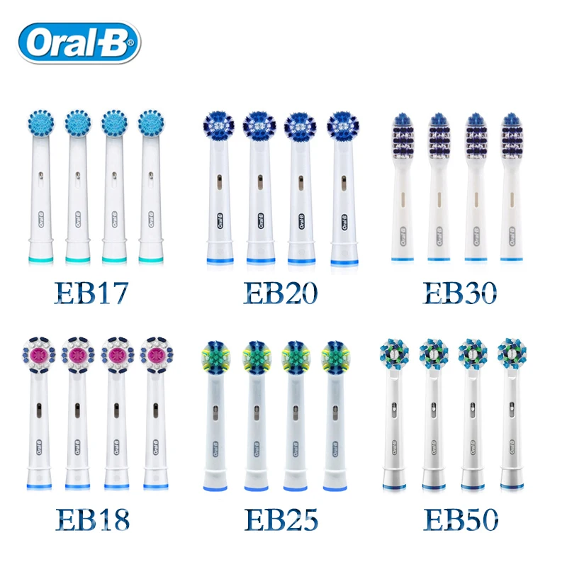 Oral B Genuine Replaceable Brush Heads Precision Clean Rotation Electric Toothbrush 4 heads EB17/EB18/EB20/EB25/EB30/EB50/EB60