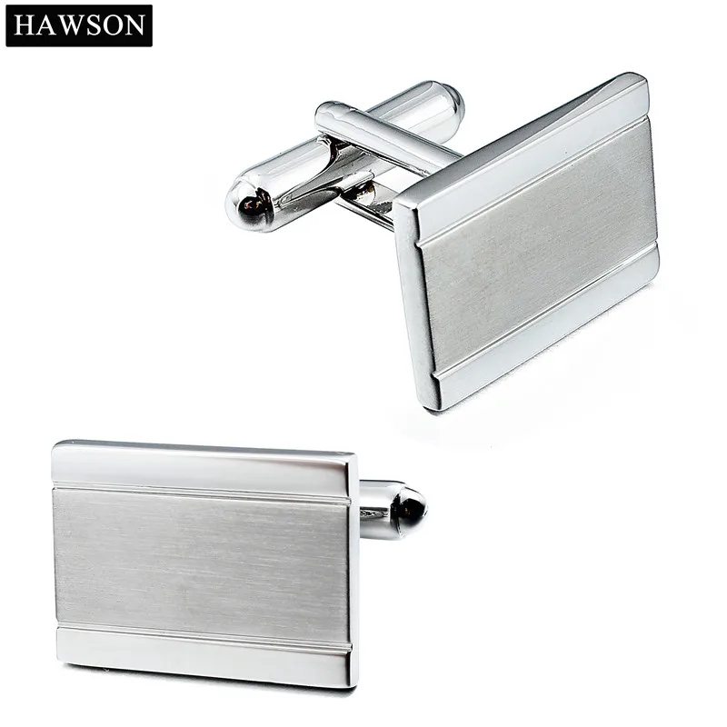 HAWSON Brushed Metal Cufflinks Mens Shirt Accessory Matt Cuff Link Lawyer Dress Cuff 2 Button