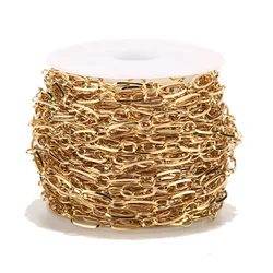 1 Meter 4mm width Stainless Steel Gold Tone Circle Rolo Link Chain for Fashion Women Necklace Making