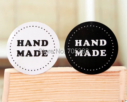 

100pcs/lot Dia:3.5cm New "HAND MADE" Sticker Labels Seals Gift stickers (aa-129)