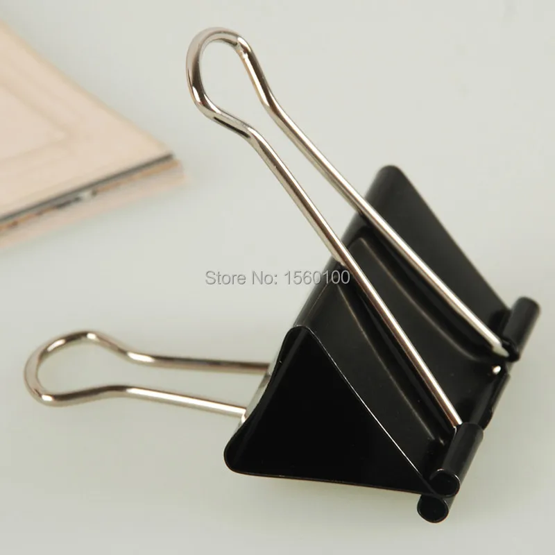 Free Shipping (40pcs/set)19mm large binder clips black binder clips ticket clip office supplies fashion Stationery