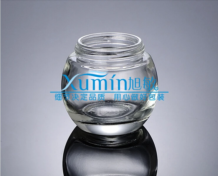 Capacity 120g  50pcs/lot clear transparent Cream jar bright cover glass cream jar