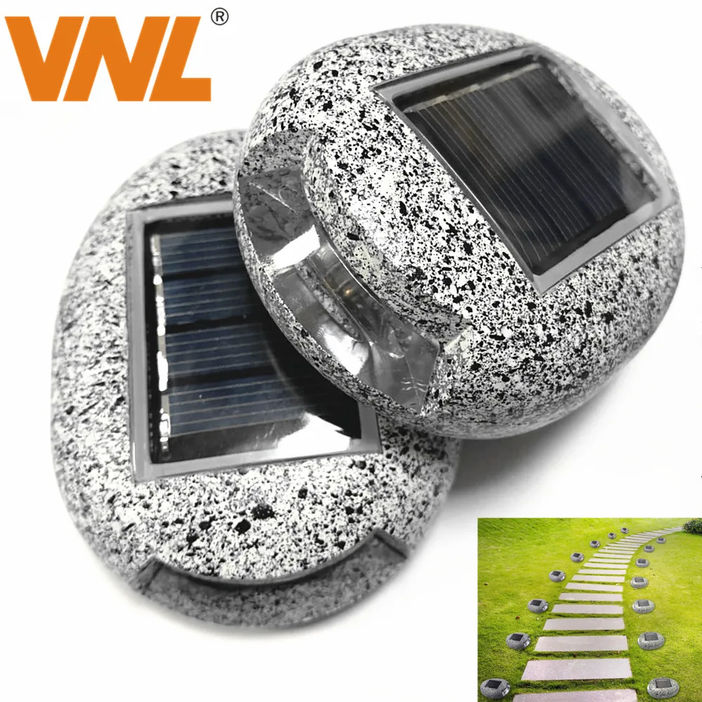 VNL IP65 Solar Powered Ground Lights LED Solar Path Light Stone Shape Outdoor Landscape Lighting For Garden Yard Driveway Lawn