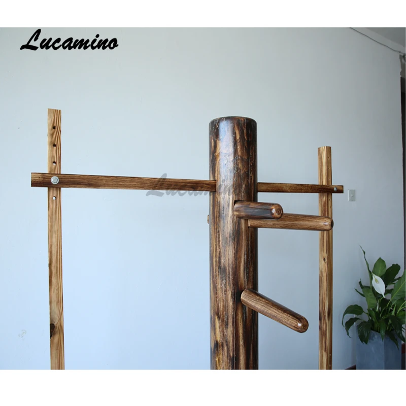 Nuovo Fuoco bruciato design Frame Wing Chun Manichino di Legno, disegno speciale wing chun mook jong, donnie Yen pratica IP uomo di legno dummies