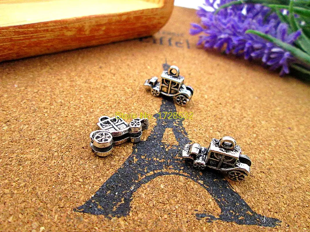 20pcs  carriage charms silver tone  3D carriage charm pendants 19x14mm