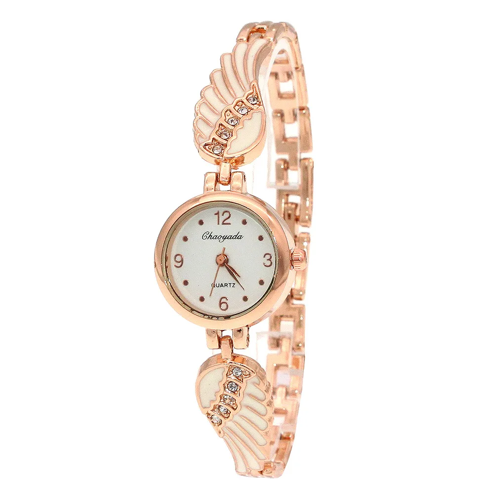 Colorful Angel Wing Band Crystal Rhinestone Dress ladies Watch Women Watches Hours Quartz Dress Wristwatches O91 Girls Watch