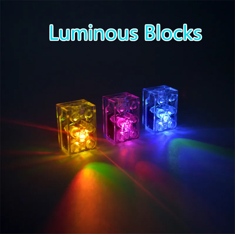 

5pcs/lot Luminous Blocks LED Light Diy Strobe Luminescent Double Flash Lamp Colorful Light Accessories Bricks Toys for Children