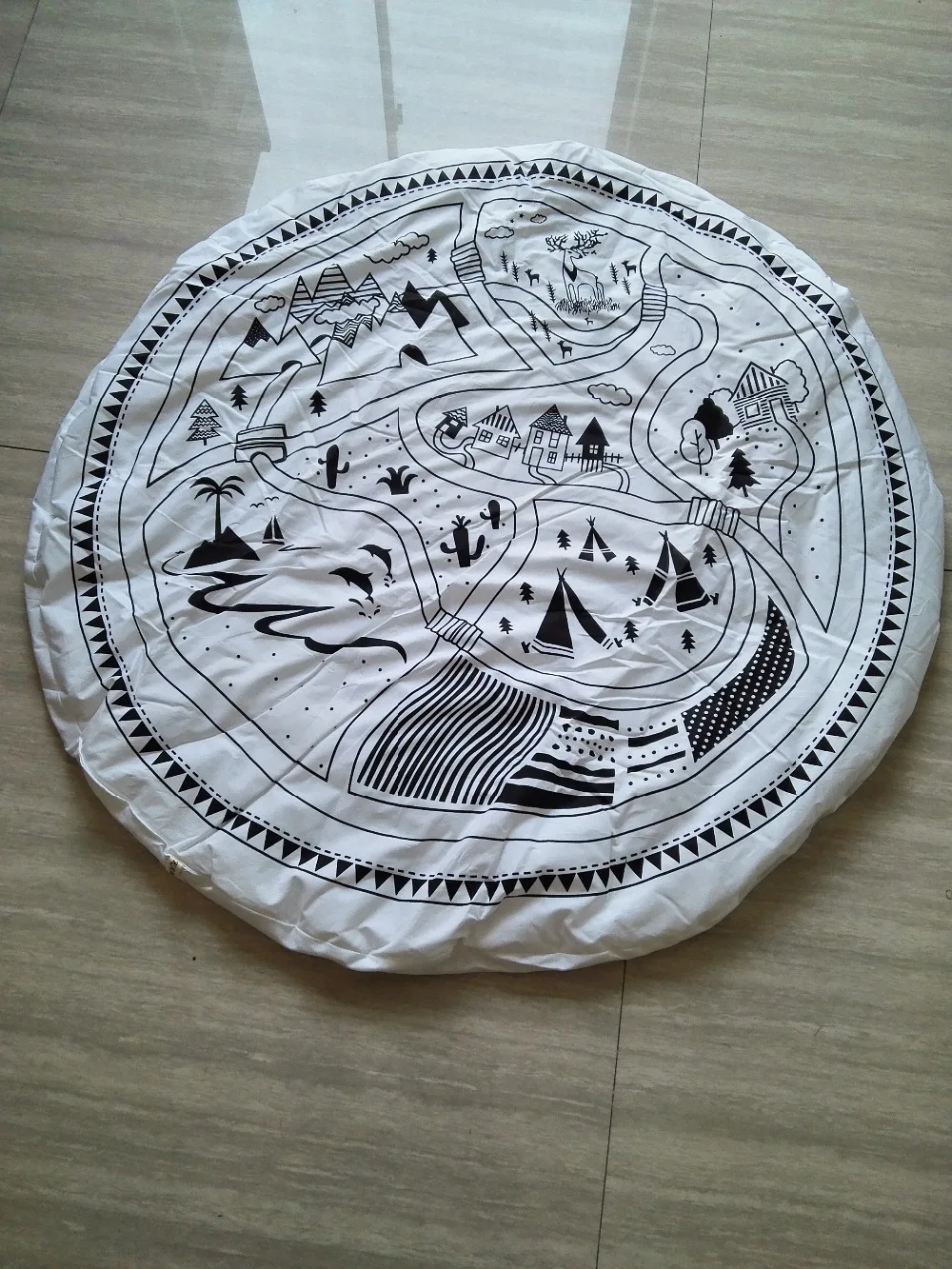 Alfombra de juego para el cuidado de la madre, manta de invierno para bebé, alfombra redonda de viaje, 92CM