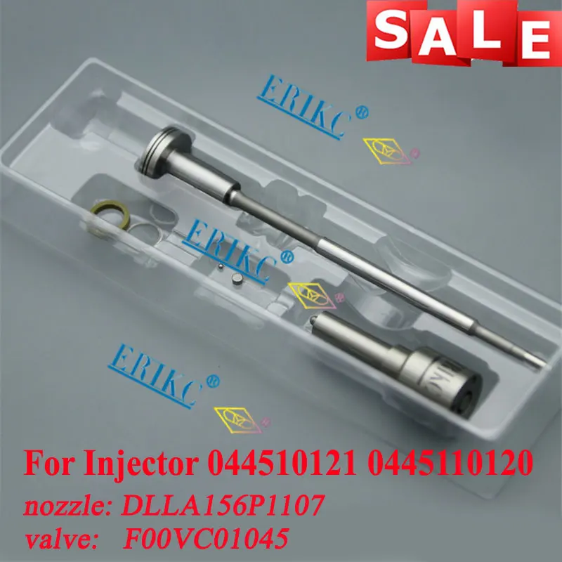 0445110121 ERIKC Common Rail Diesel Injector Spare Parts Nozzle DLLA156P1107 Valve F00VC01045 for Bosch 0445110120 0986435051