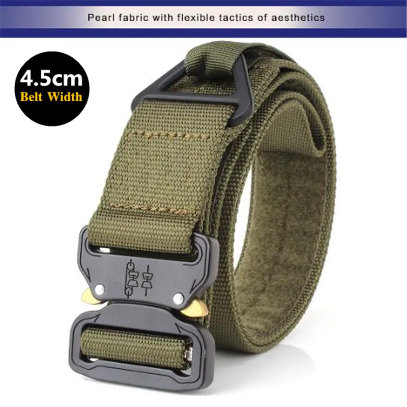 Sgancio rapido 45 millimetri Uomini CS Tattici Cinture Militare di Nylon Belt Buckle + fascia In Vita Regolabile Heavy Duty di Formazione Caccia