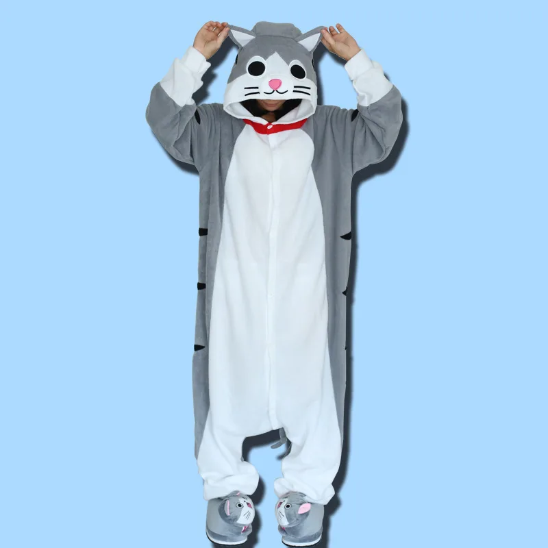 Kigurumi Adult Pyjamas Cosplay Costume Onesie Sleepwear Homewear Unisex Pajamas Party Clothing For Women Man Role playing cat