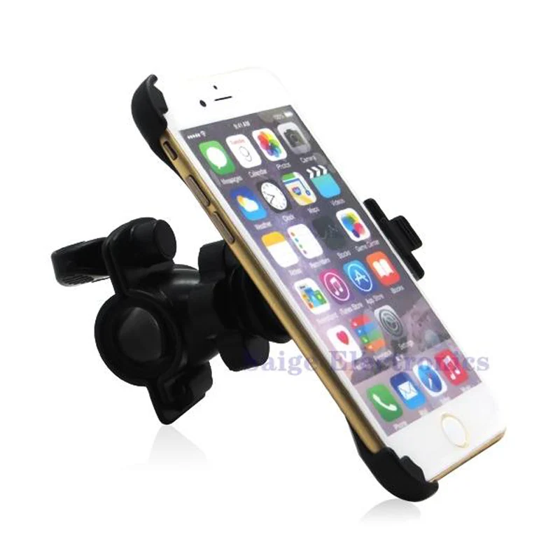 Black Color 360 Degree Rotating Bicycle Holder Bike Phone Mount Cradle Bracket Holder Cover for iPhone 6 4.7 inch