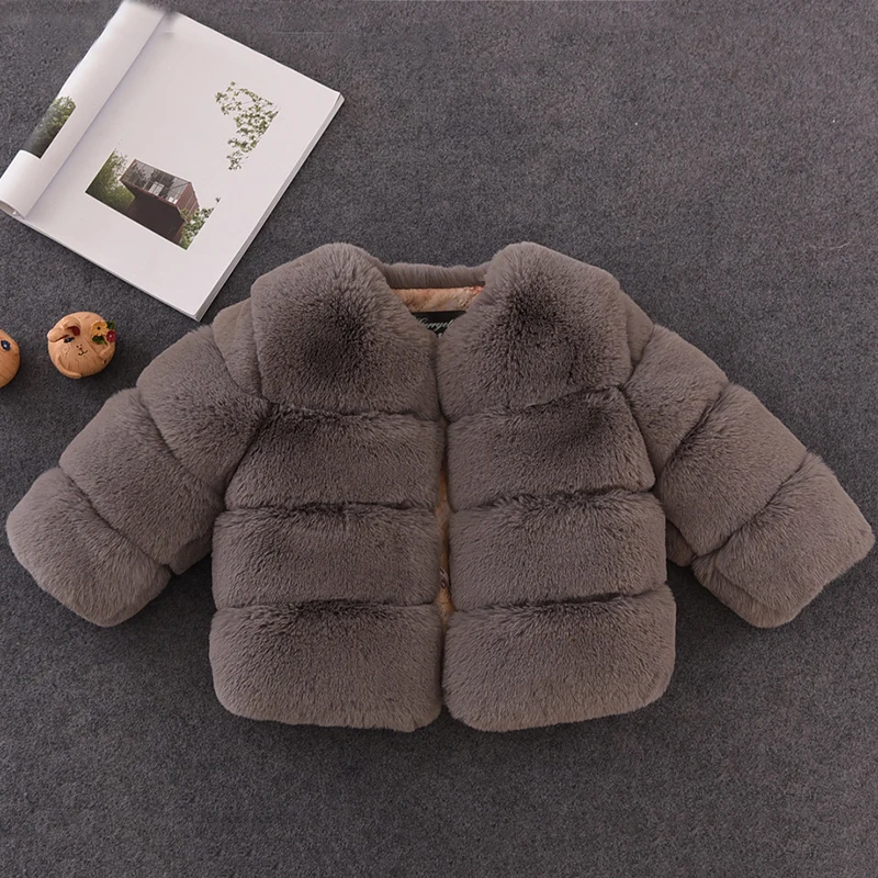 New Winter Children\'s Fur Coat Elegant Baby Girl Faux Fur Jackets And Coats Warm Parka Kids Outerwear Clothes Thicken Girls Coat