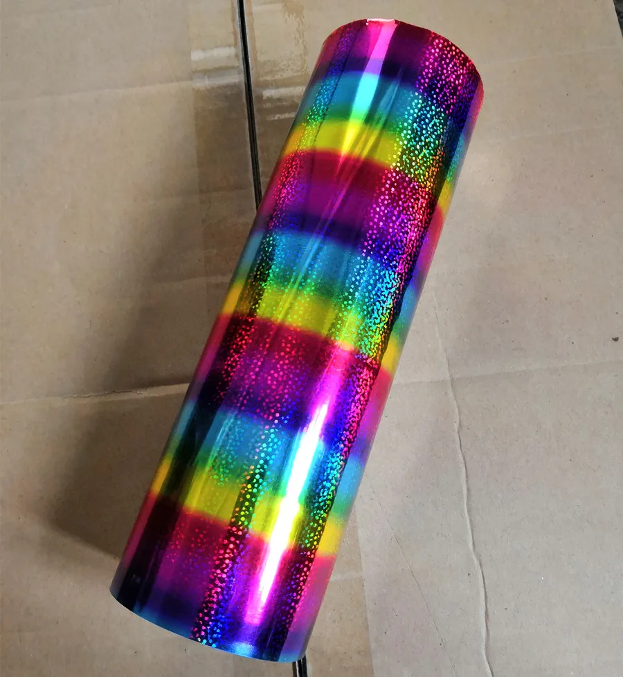 Holographic foil hot stamping foil multi color colorful little dot pattern hot press on paper or plastic heat transfer film